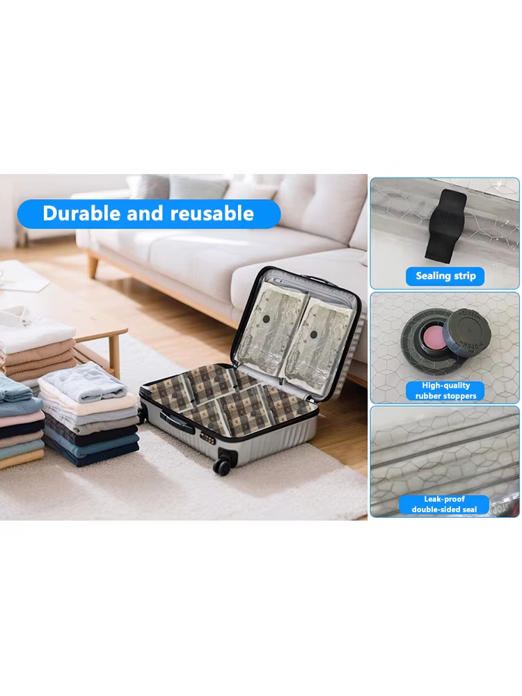 Lambe Cordless Compression Travel Vacuum Set 15 Pack Vacuum Bags With Rechargeable Air Pump For Luggage Suitcase Clothes Storage