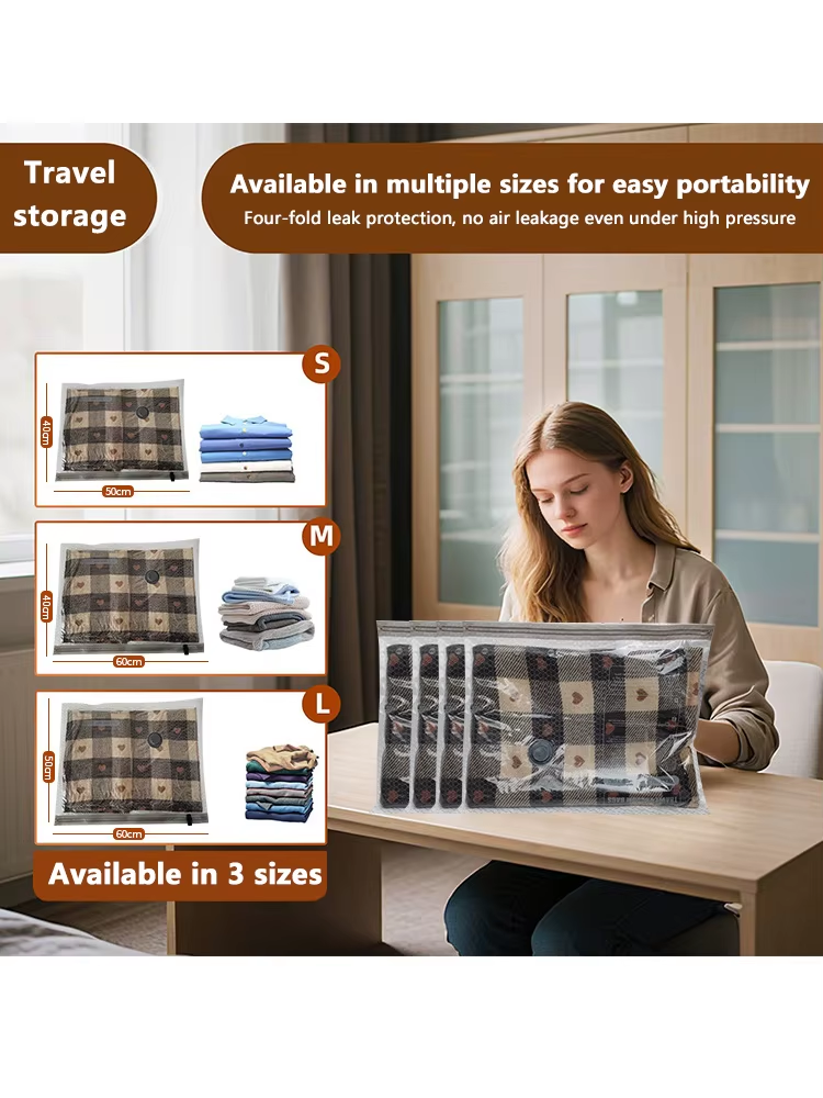 Lambe Cordless Compression Travel Vacuum Set 15 Pack Vacuum Bags With Rechargeable Air Pump For Luggage Suitcase Clothes Storage