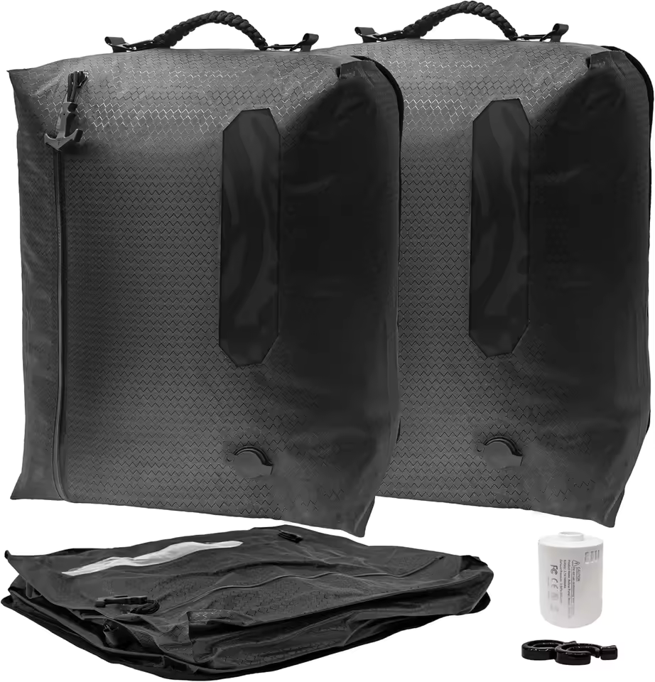 Lambe ZPO Travel Vacuum Kit with Wireless Electric Pump, Compression Packing Cubes for Clothing - Transparent Viewing Window for Carry