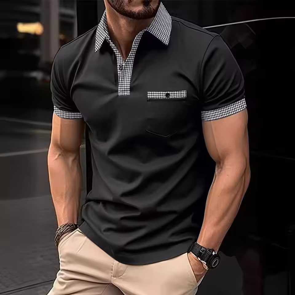Men's Short-sleeved POLO Shirts Button-down Color Men's Sports POLO Shirts
