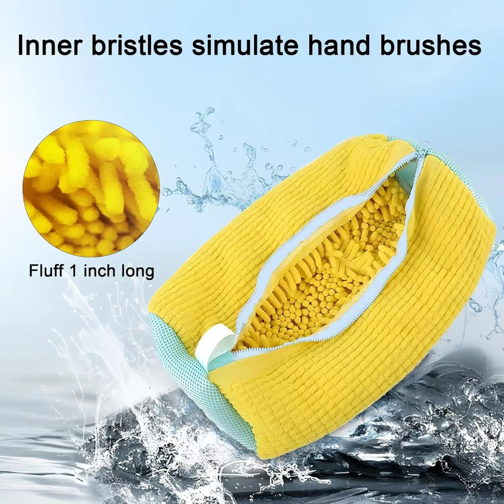 Lambe Machine Washable Shoe Washing & Drying Bag with Soft Fiber - Durable Polyester Laundry Protector for Shoes Adjustable Strap