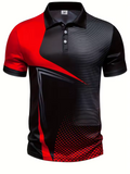 The 2025 summer new men's short-sleeved POLO shirt features a casual fashionable comfortable and soft 3D striped pattern print