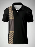 The new men's short-sleeved POLO shirt for summer 2025 features a casual fashionable and comfortable 3D striped pattern print